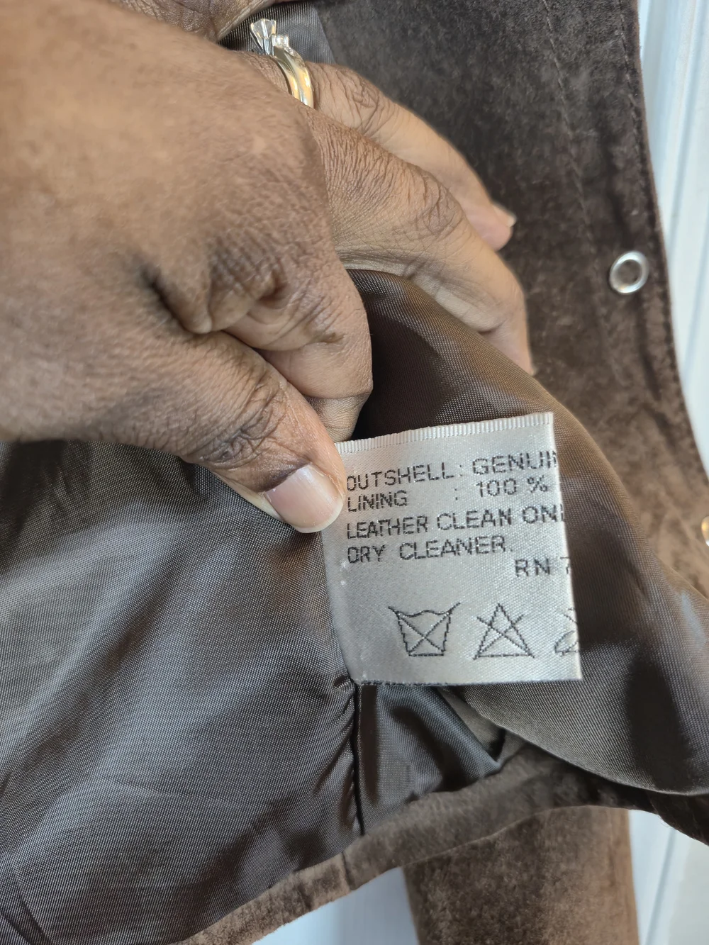 CACHÉ Vintage Genuine Suede Studded Moto Jacket Brown Leather Small Boho Western - Picture 6 of 6